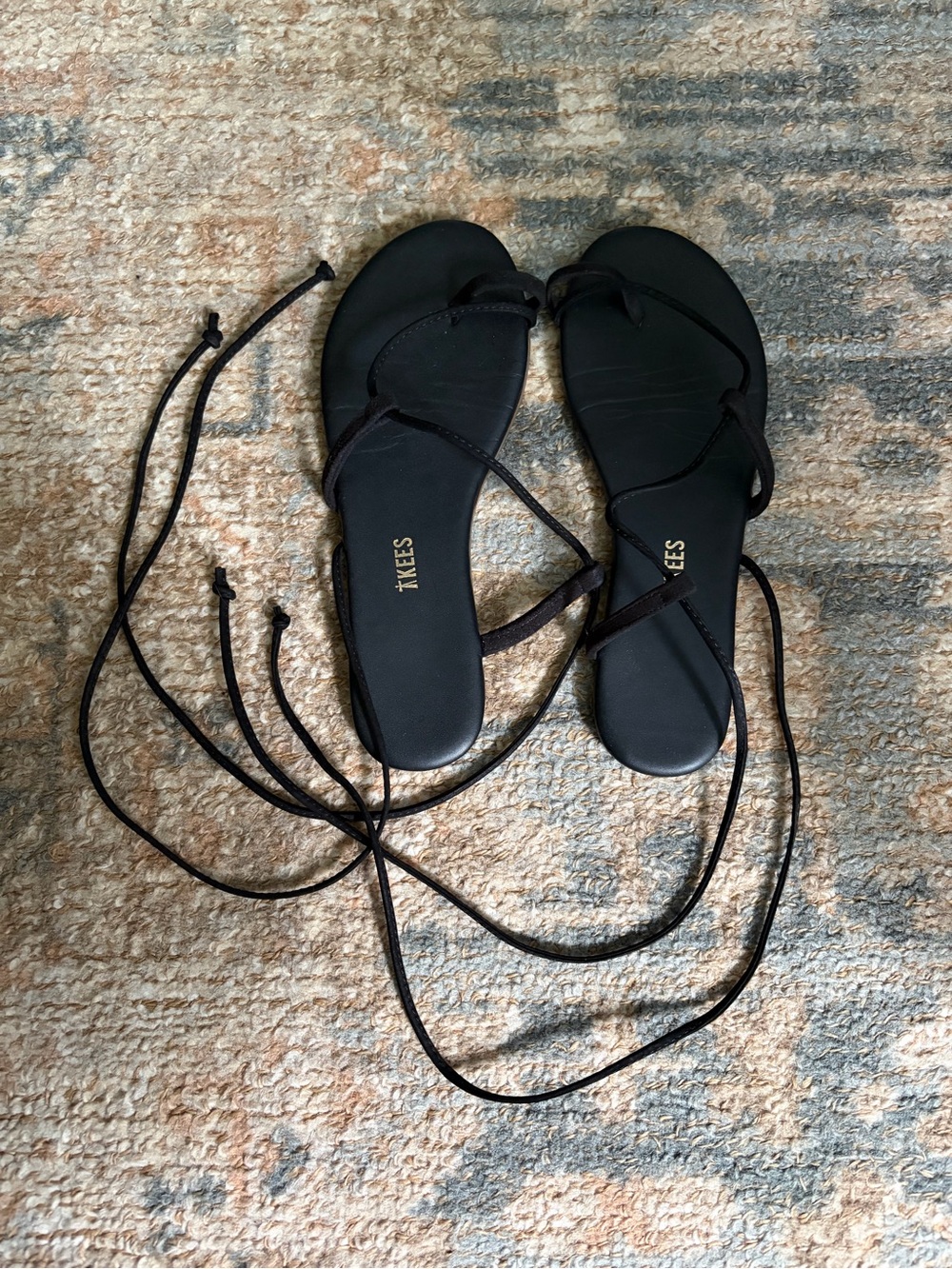 TKEES Jo Black Tie Up Sandals